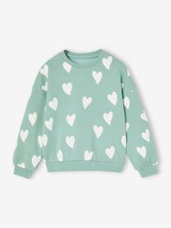 Niña-Jerséis, chaquetas de punto, sudaderas-Sudadera fantasía con motivo de corazones o lunares, para niña
