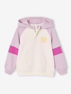 Niña-Jerséis, chaquetas de punto, sudaderas-Sudadera con capucha colorblock deportiva para niña