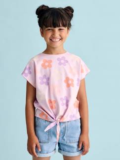 Niña-Camisetas-Camiseta estampada con lazo fantasía, para niña