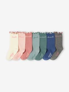 Niña-Ropa interior-Pack de 7 pares de calcetines para niña semanal