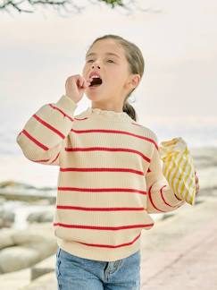 Niña-Jerséis, chaquetas de punto, sudaderas-Jersey con forma «loose» y cuello fantasía para niña