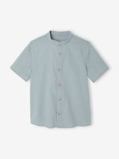 Niño-Camisa de lino con cuello mao niño