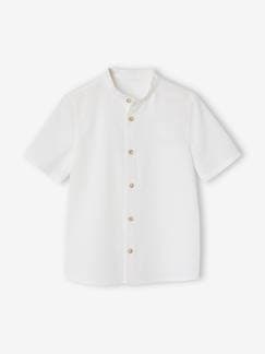 Niño-Camisa de lino con cuello mao niño