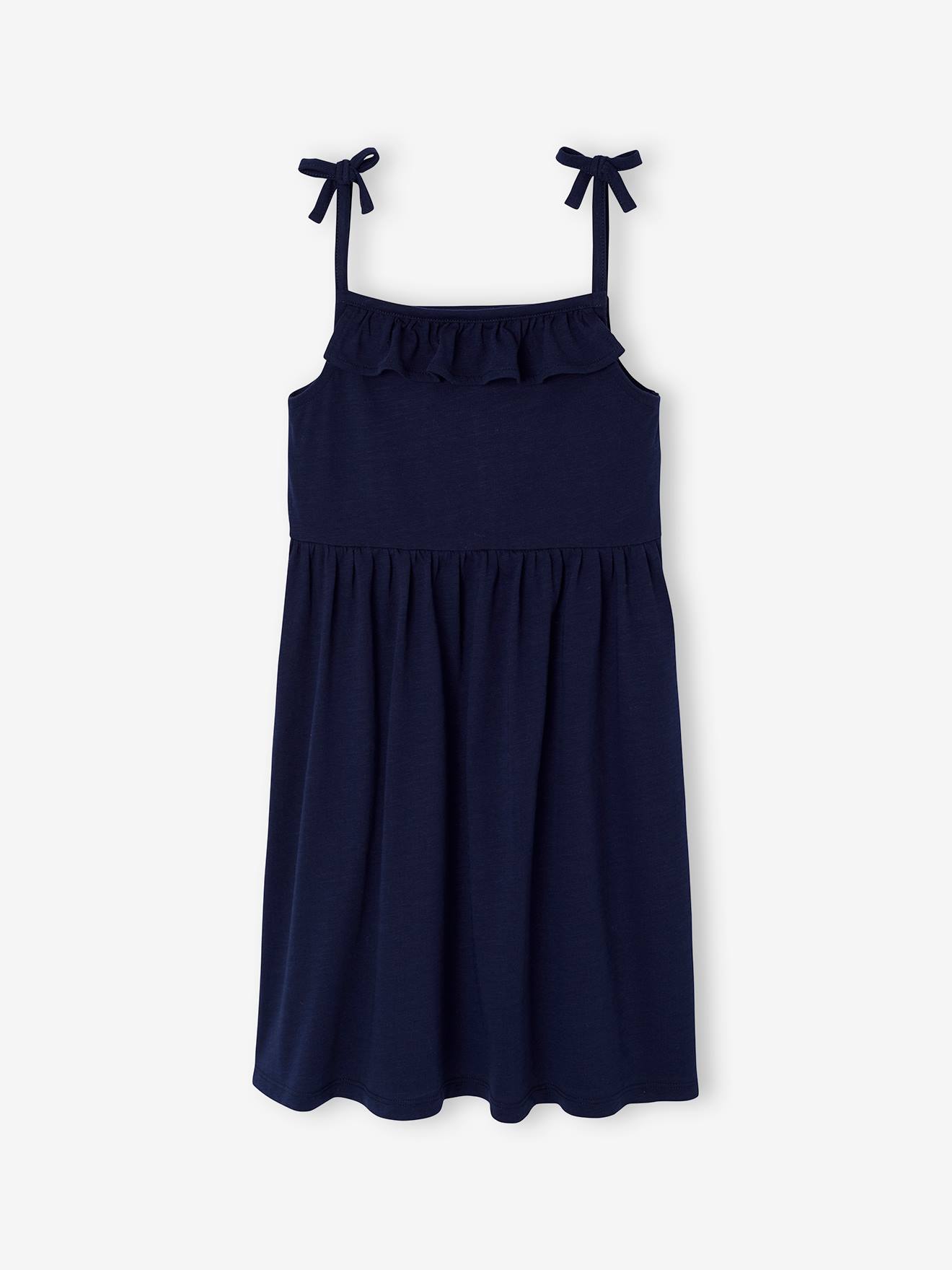 Pack de vestidos de tirantes estampado liso, para niña