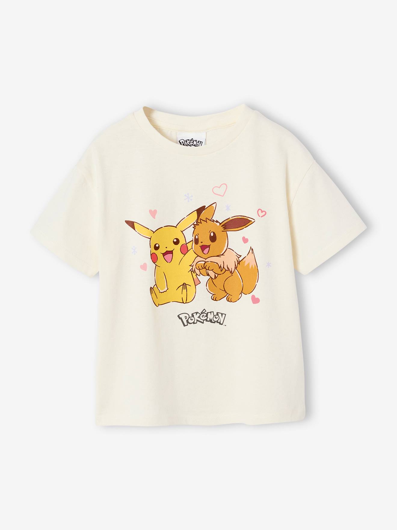 Camiseta Pokémon® Pikachu y Evoli crudo Pokemon