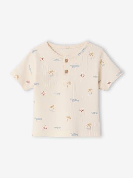 Bebé-Camisetas-Camisetas-Camiseta de punto de nido de abeja para bebé
