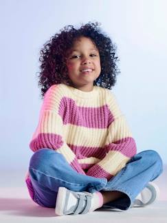 Niña-Jerséis, chaquetas de punto, sudaderas-Jersey a rayas anchas para niña
