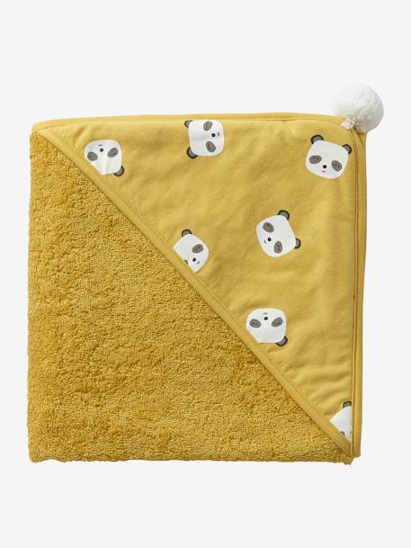Capa de baño Panda Amarillo oscuro liso con motiv+VERDE MEDIO LISO CON MOTIVOS 