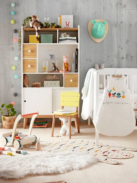 Silla Architekt Mini especial guardería blanco / madera - Vertbaudet