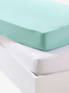 Textil Hogar y Decoración-Ropa de cuna-Pack de 2 sábanas bajeras de punto elástico bebé