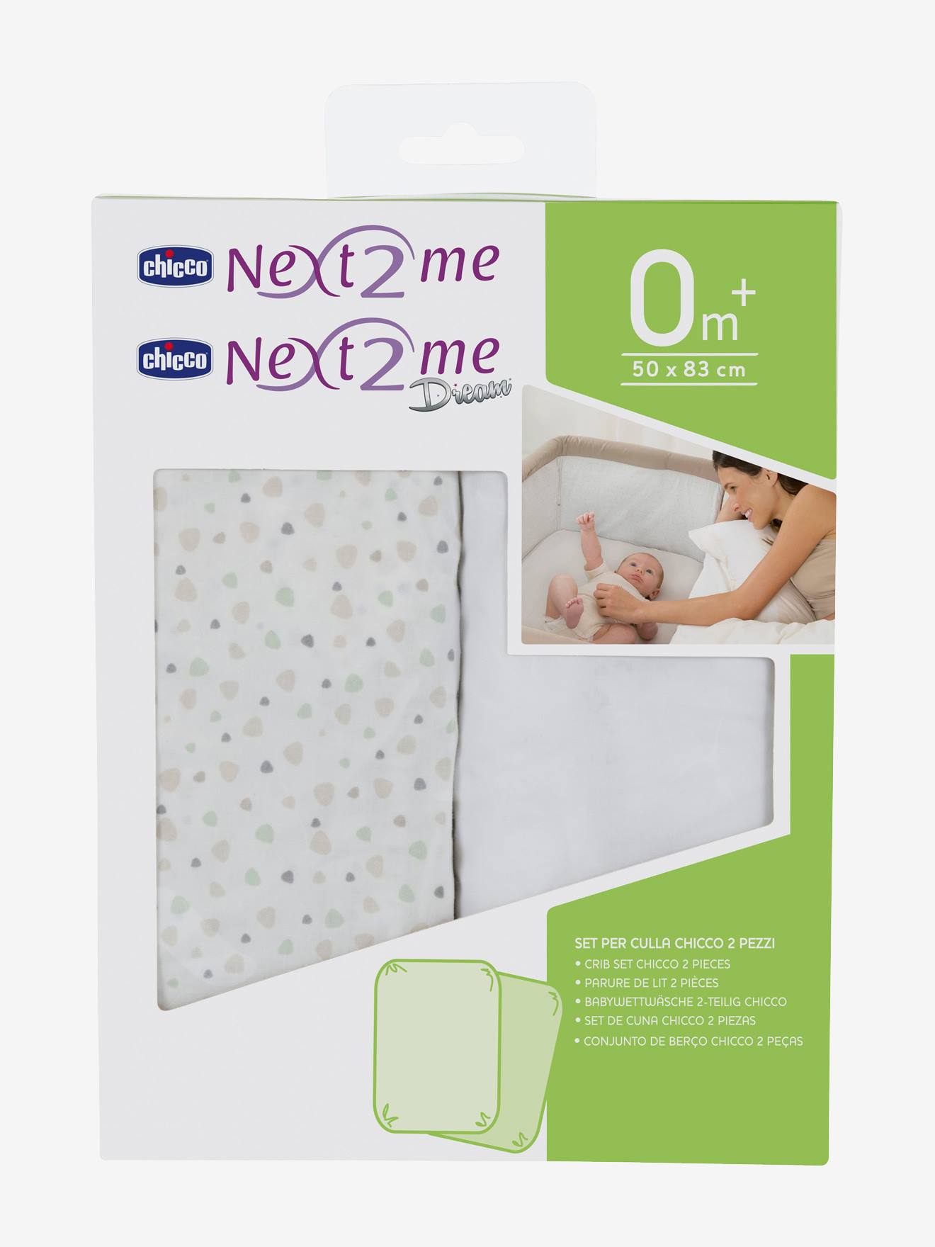Lote de 2 sábanas bajeras para cunas evolutivas CHICCO Chicco Zip & Go Set de 2 sábanas bajeras, color gris claro