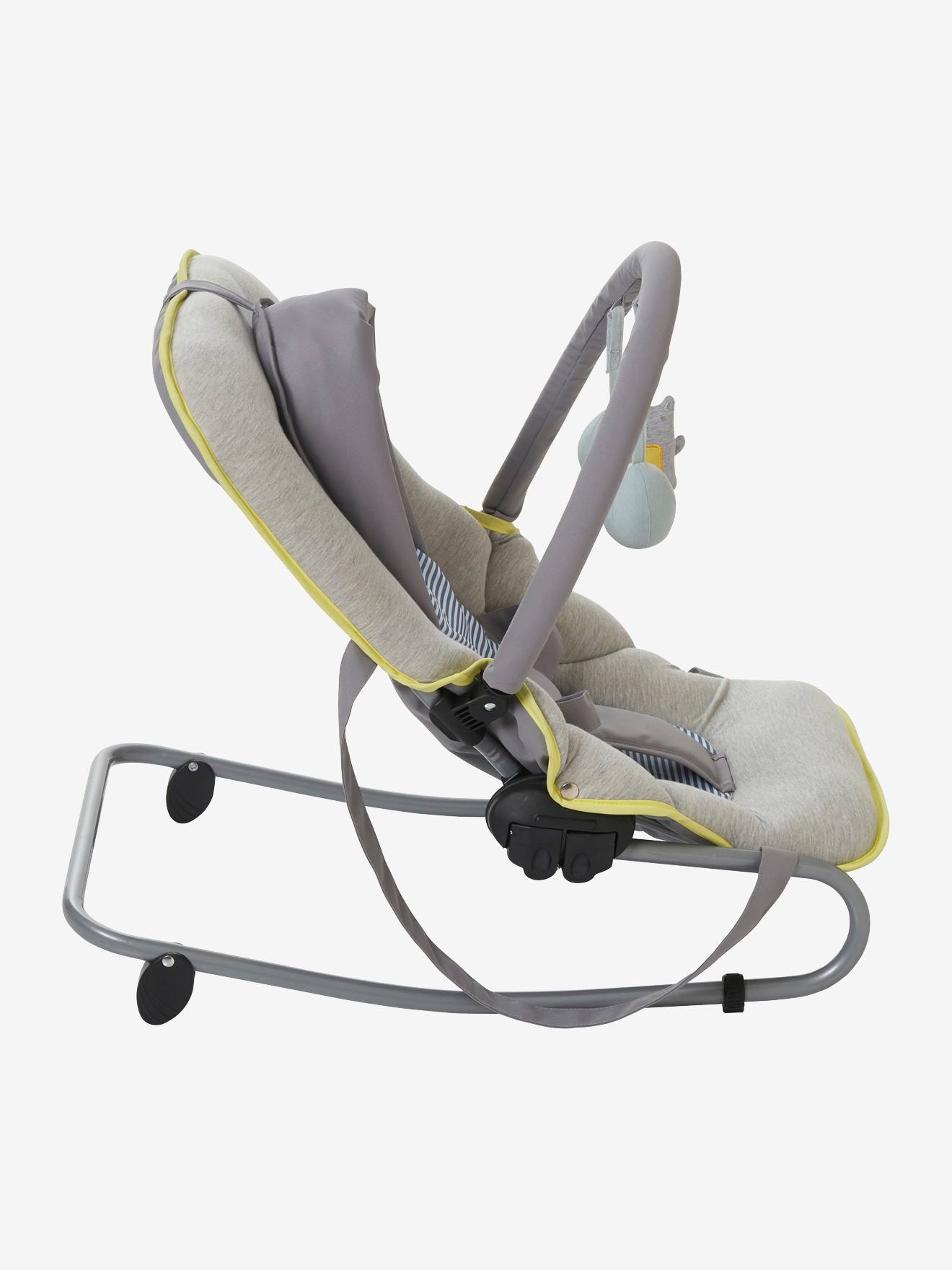 Hamaca Para Bebe Con Arco De Estimulacion Babyfun Gris Claro Jaspeado Vertbaudet