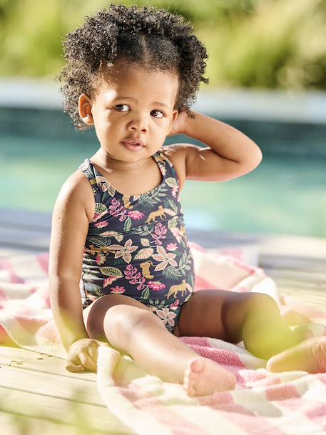 Bebé-Bañadores y accesorios de playa-Bañador estampado bebé niña Colección cápsula Familia