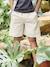 Bermudas de algodón/lino para niño beige jaspeado+verde agua 