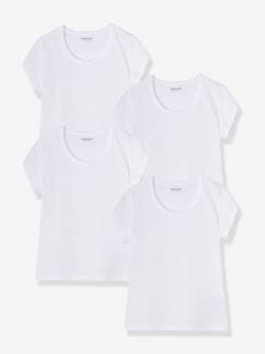 Niña-Ropa interior-Camisetas y Tops de interior-Lote de 4 camisetas de manga corta niña