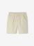 Bermudas de algodón/lino para niño beige jaspeado+verde agua 