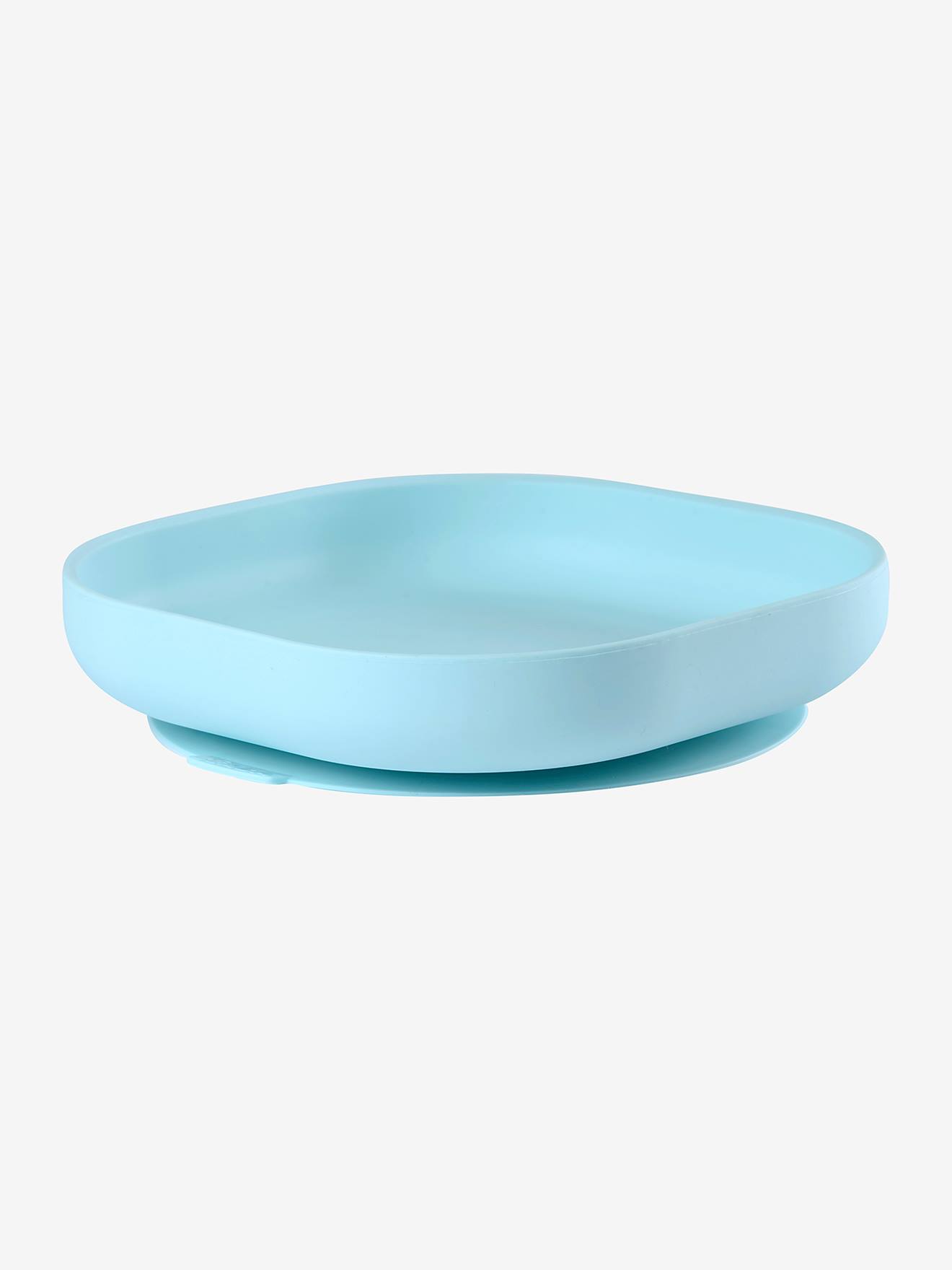 Plato de silicona con ventosa BEABA azul claro liso - Béaba