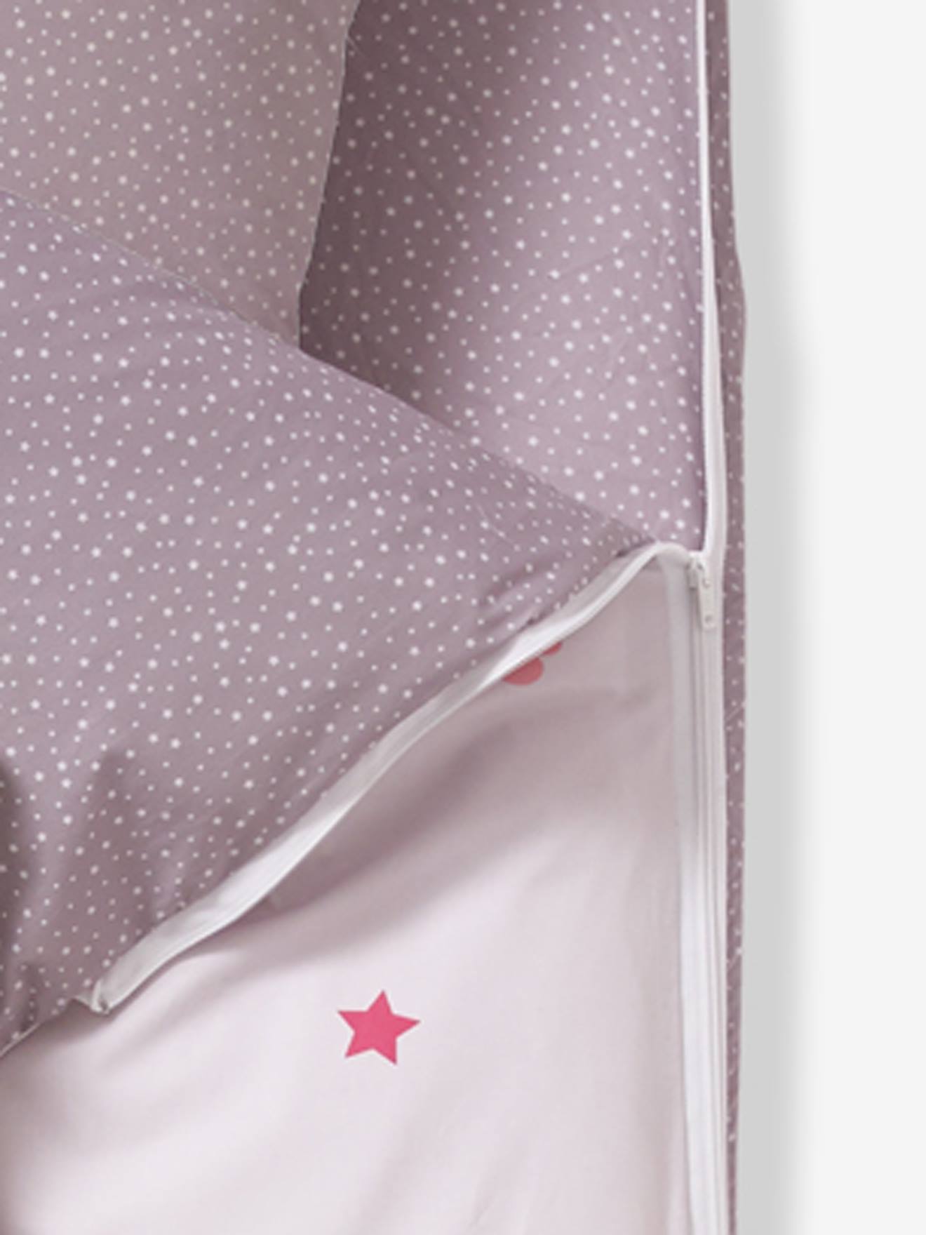VERTBAUDET Conjunto Caradou f/ácil de arropar con n/órdico Hada Rosa Claro Liso con Motivos 90x140