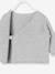 Chaqueta cruzada bebé recién nacido de punto tricot de algodón orgánico AZUL CLARO LISO+BEIGE CLARO LISO+GRIS CLARO JASPEADO 