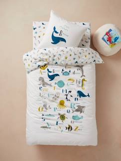 Textil Hogar y Decoración-Ropa de cama niños-Conjunto de funda nórdica + funda de almohada infantil ABECEDARIO MARINO