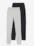 Pack de 2 leggings variados niña GRIS OSCURO LISO+Lote gris claro jaspeado+NARANJA CLARO LISO 