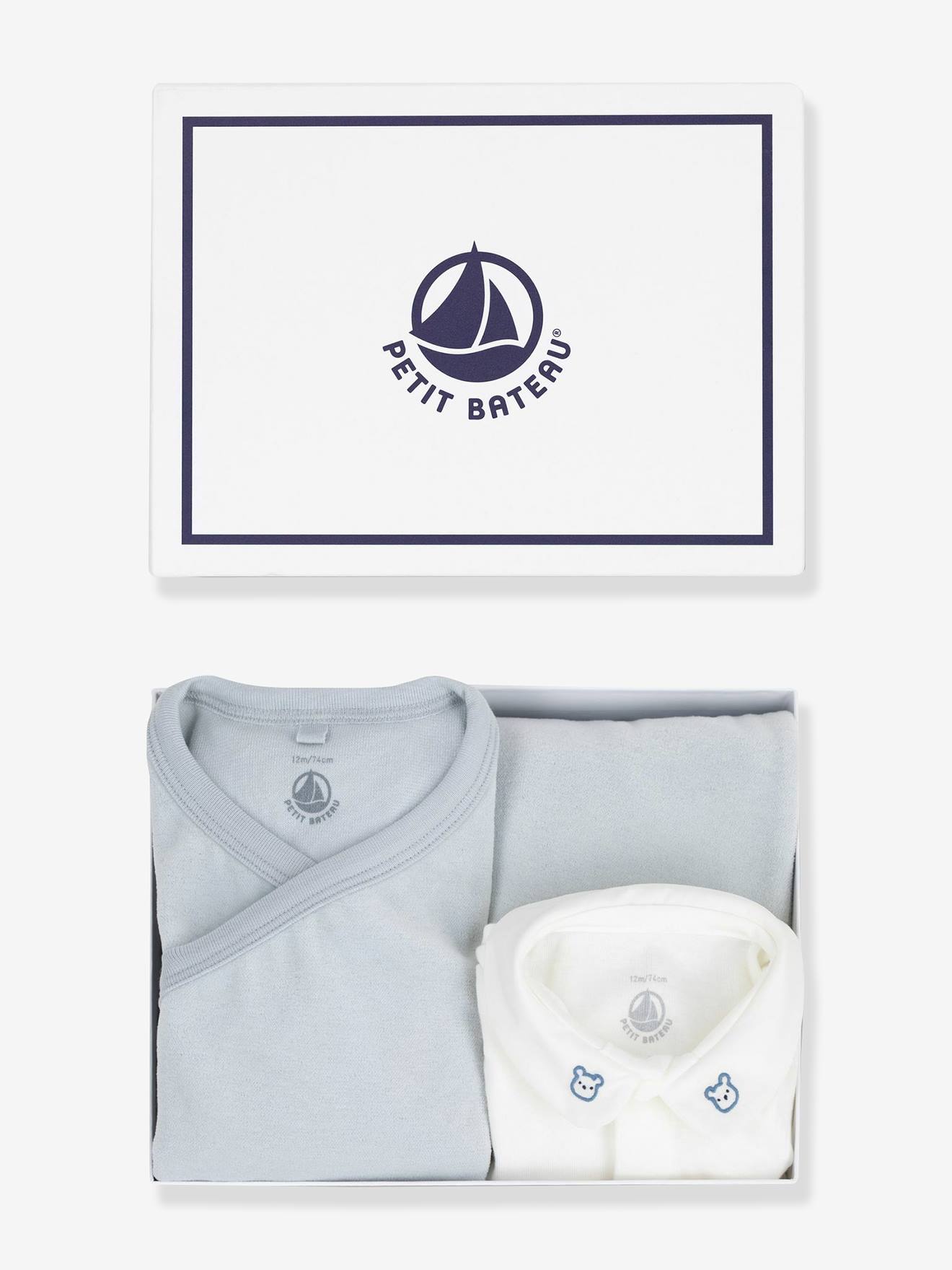 Juego De 2 Prendas Petit Bateau Para Bebé Unisex - Cuello Redondo, Manga Larga - Estilo Clásico - Lavable A Máquina