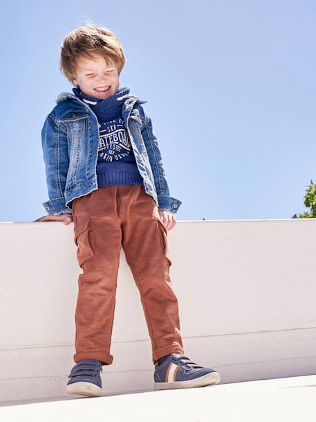 Zapatillas con tiras autoadherentes para niño AZUL OSCURO LISO CON MOTIVOS+BLANCO MEDIO LISO+VERDE OSCURO LISO 