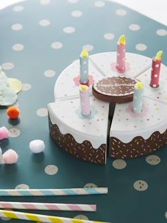Juguetes-Juegos de imitación-Cocinitas y accesorios de cocinas-Set tarta de cumpleaños de madera FSC®