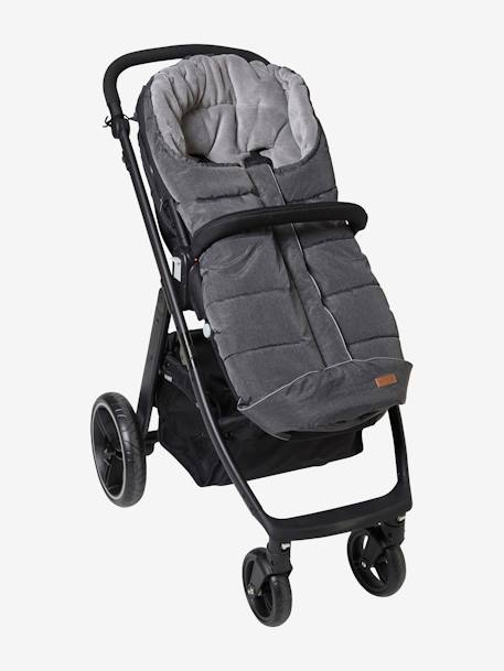 Saco Chanceliere Acolchado Con Forro Polar Para Silla De Paseo Gris Oscuro Jaspeado Vertbaudet