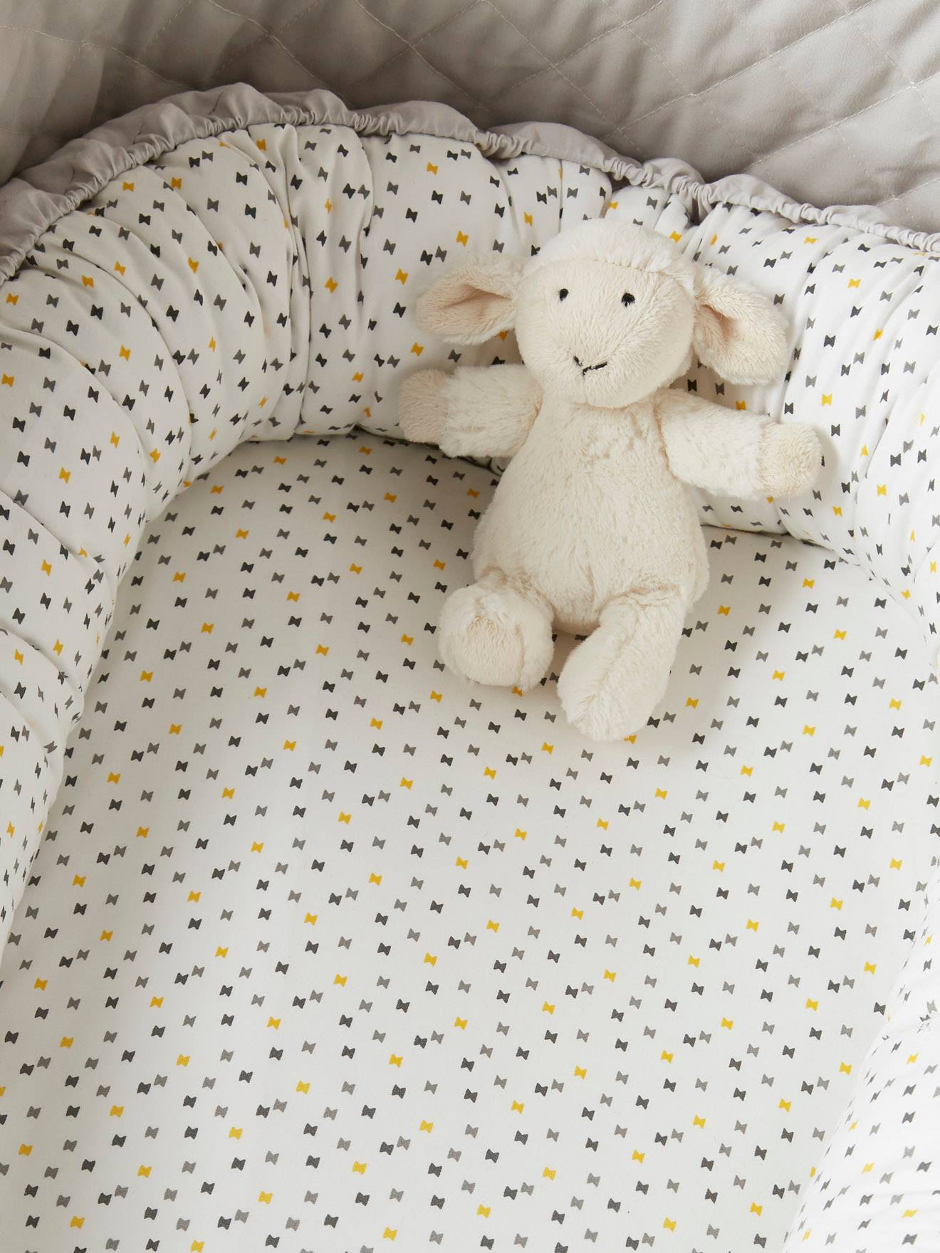 Cojin Reductor De Cama 2 En 1 Vertbaudet Blanco Medio Liso Con Motivos Vertbaudet