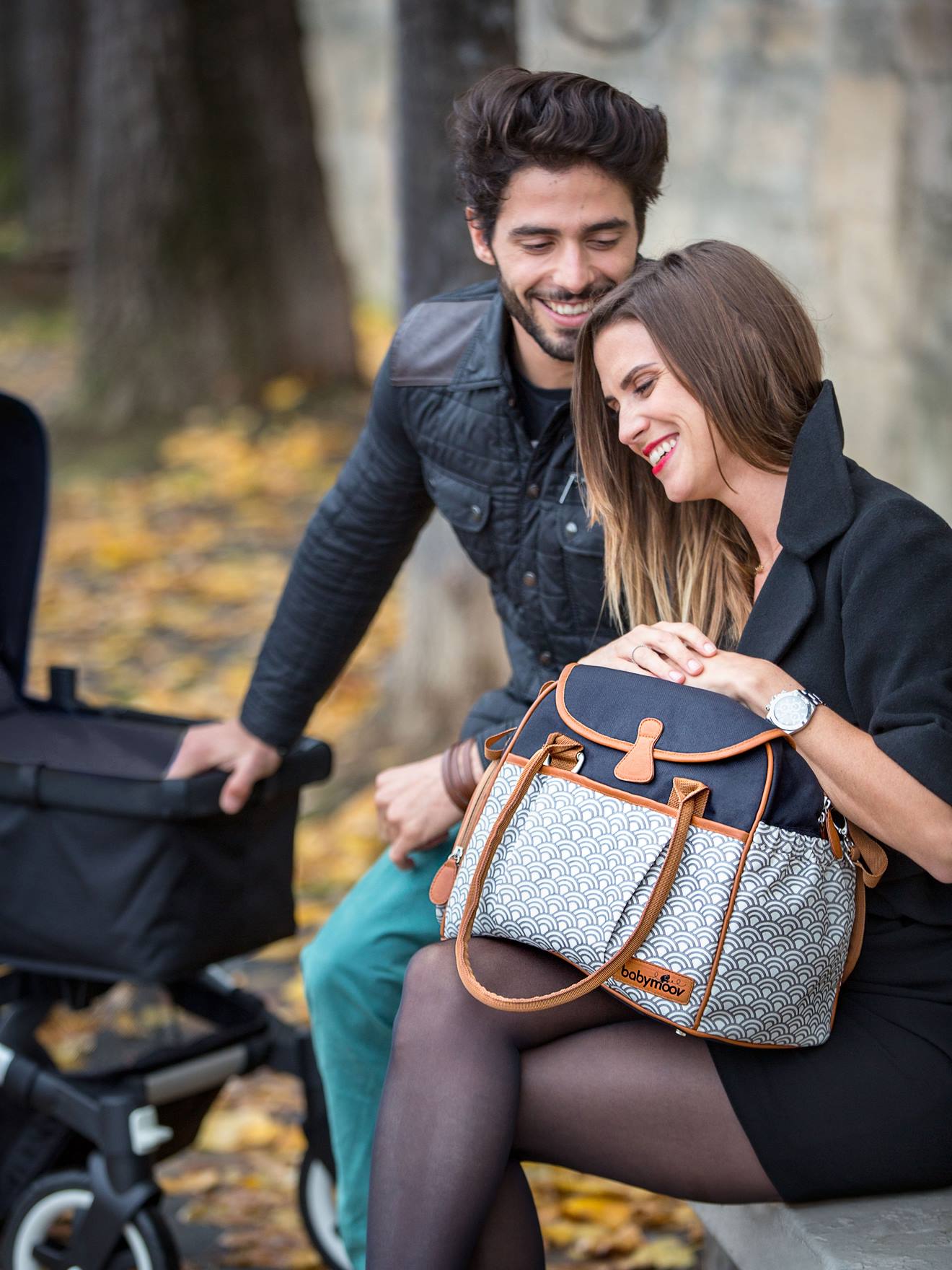 Bolso cambiador Style Bag BABYMOOV negro claro estampado - Babymoov