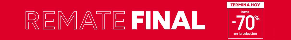 REMATE FINAL - TERMINA HOY > hasta -70% en la selección REMATE FINAL - TERMINA HOY > hasta -70% en la selección